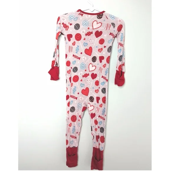 Little Sleepies 12-18 months Gray Sweet Valentine Hearts Bamboo Zippy VGUC - Picture 3 of 9